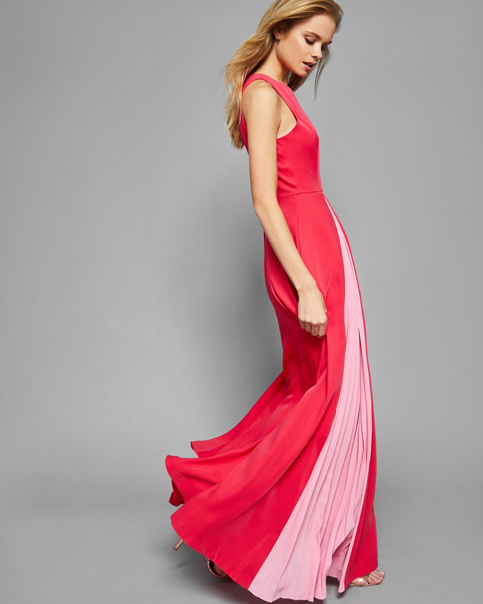 ted baker pink long dress