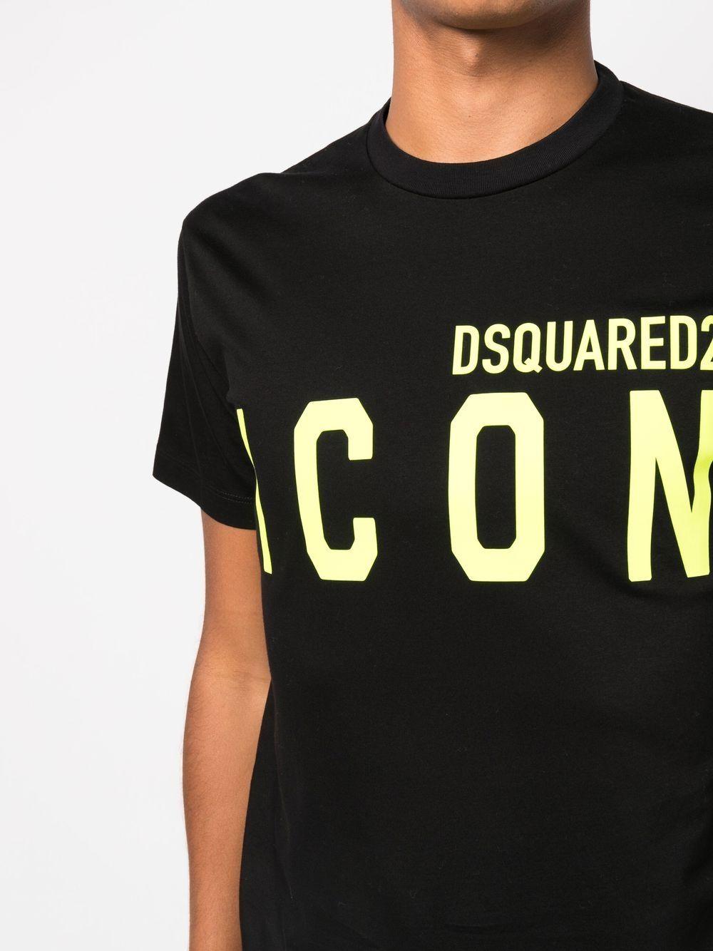 DSquared² Icon Logo-print T-shirt in Black for Men | Lyst