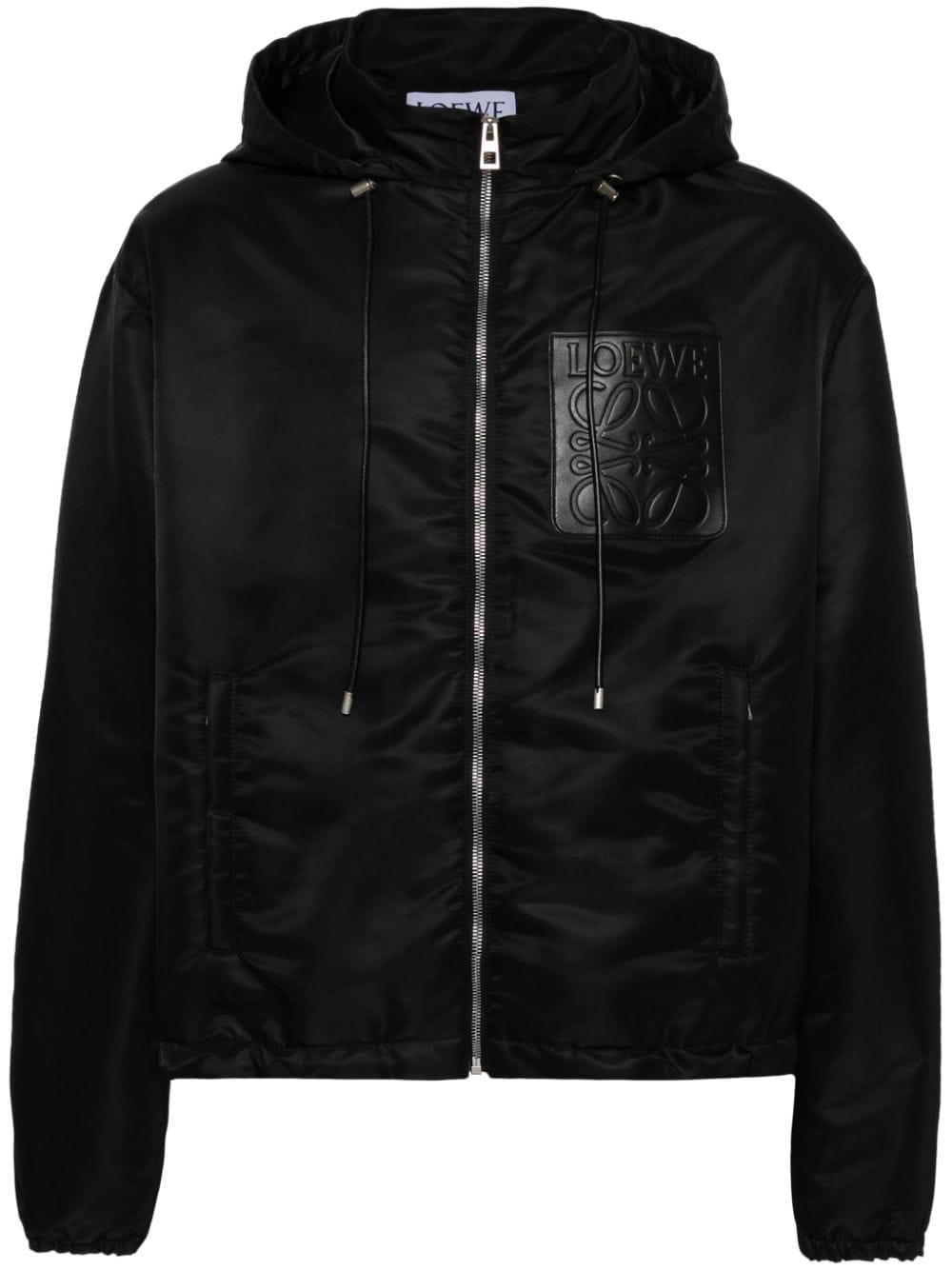 ジャケットその他 LOEWE Leather Patch Hooded Jacket in Black Loewe Nylon Padded Jacket in Black for Men | Lyst Canada