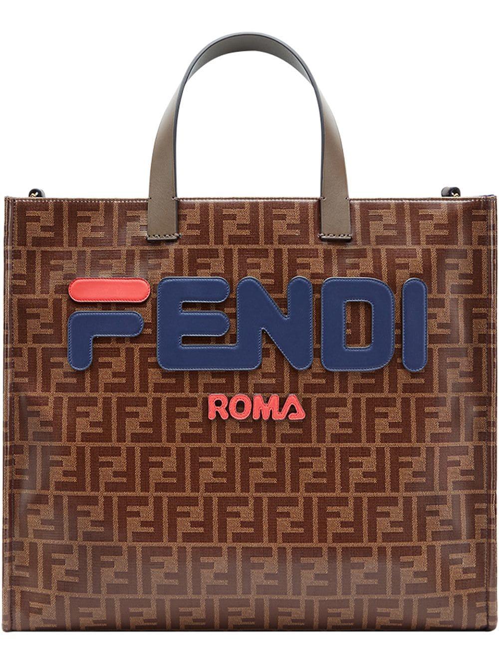 Fendi Synthetic X Fila Mania Runaway Logo Shopper Tote - Lyst