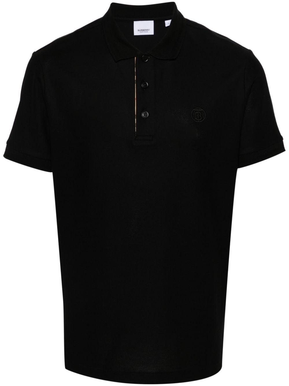 Burberry Logo Cotton Polo Shirt in Black for Men Lyst