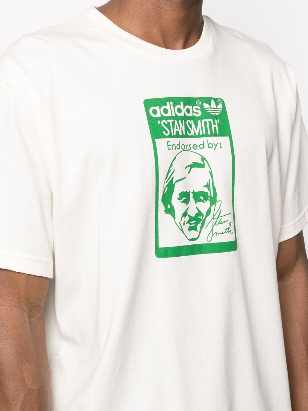 adidas Stan Smith-print Organic Cotton T-shirt in Green for Men | Lyst