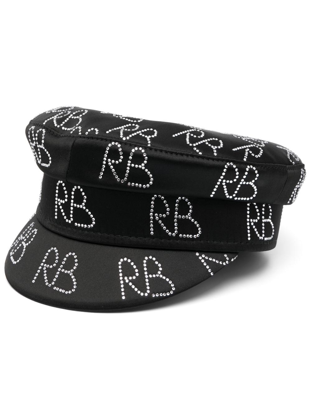 Ruslan Baginskiy Baker Boy Logo Strass Hat in Black | Lyst UK