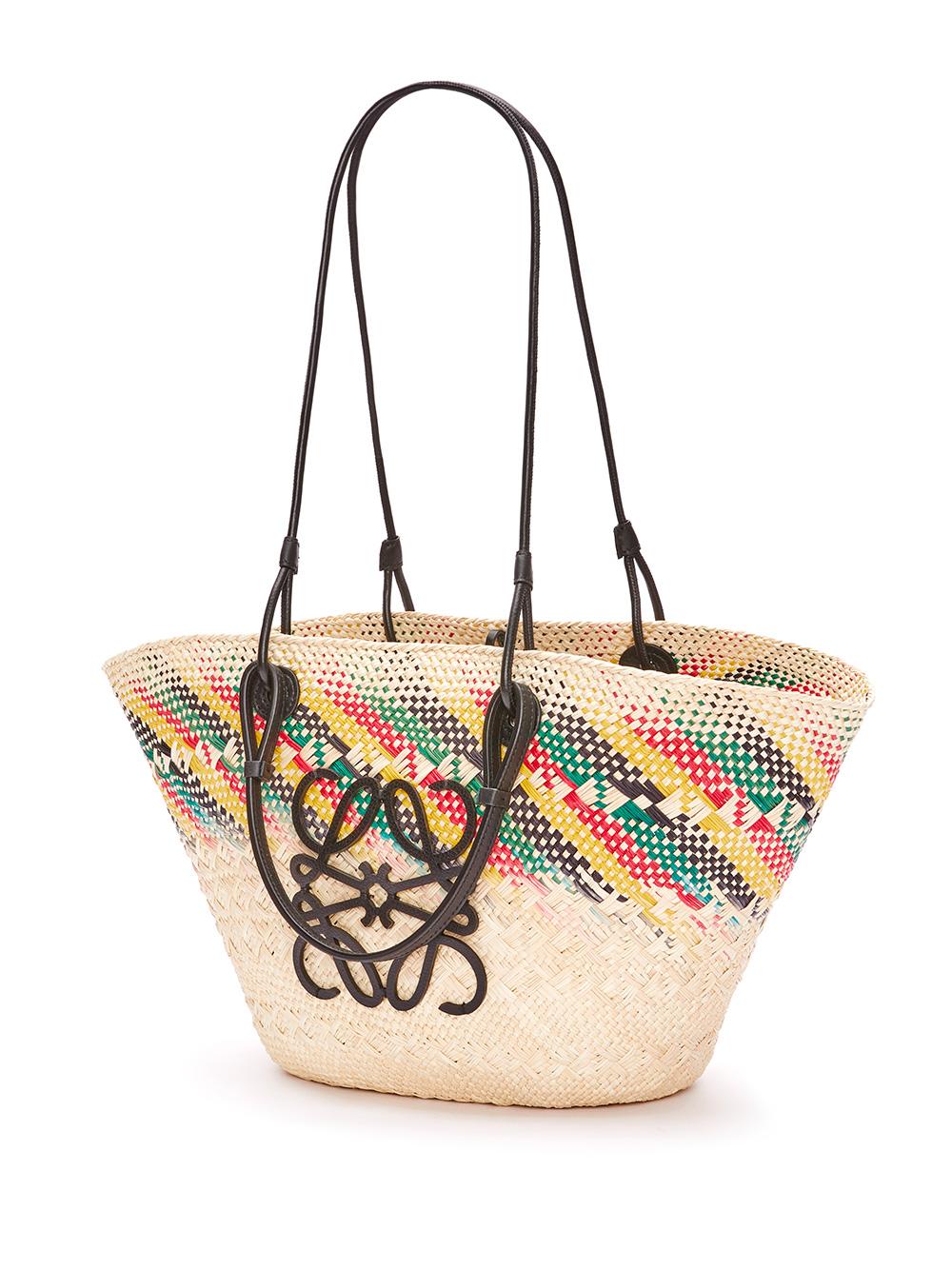 Loewe-Paulas Ibiza Anagram-logo Ombré-raffia Basket Bag in Black