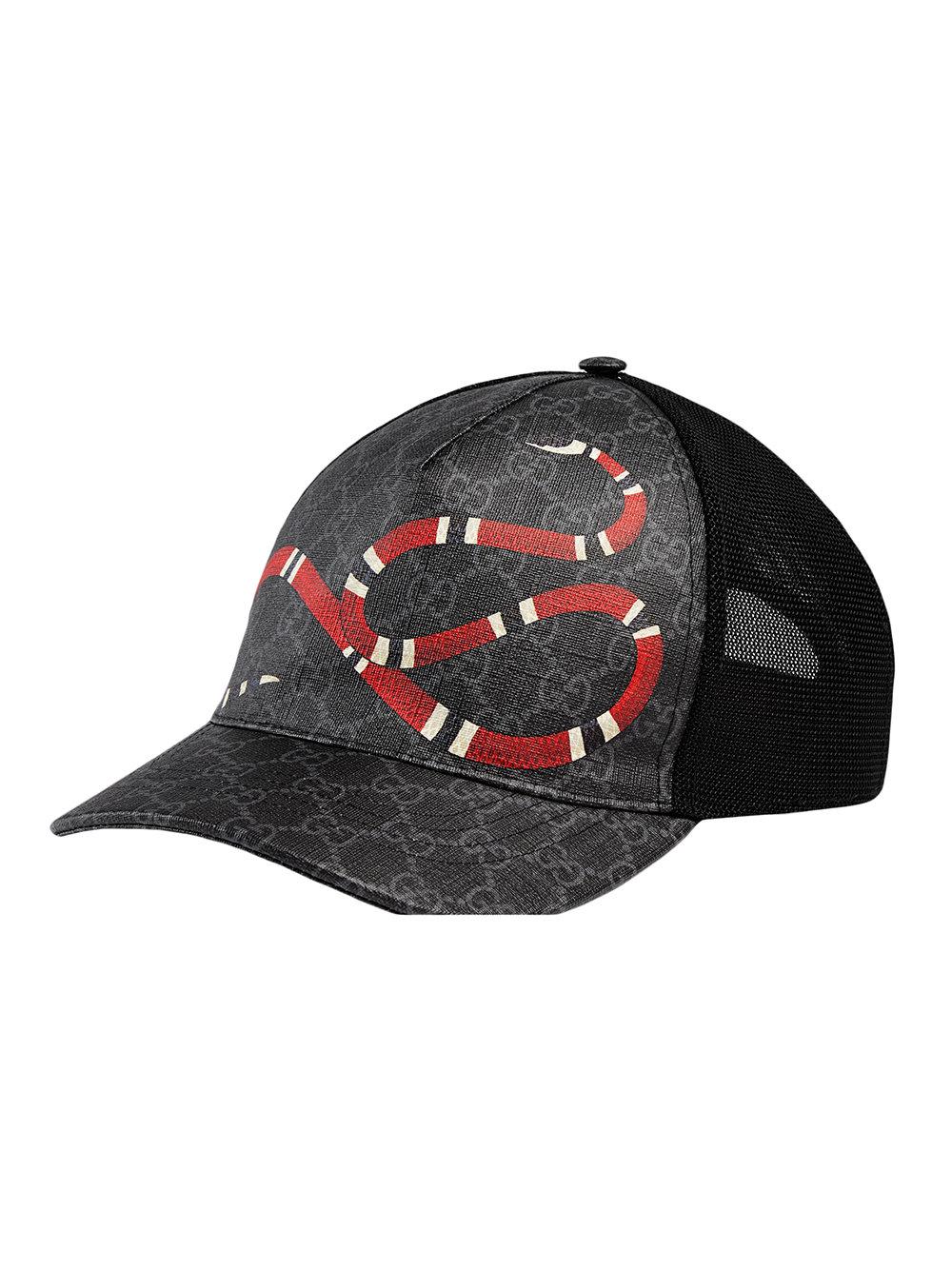 Gucci Snake GG Jacquard Baseball Cap in Black for Men | Lyst