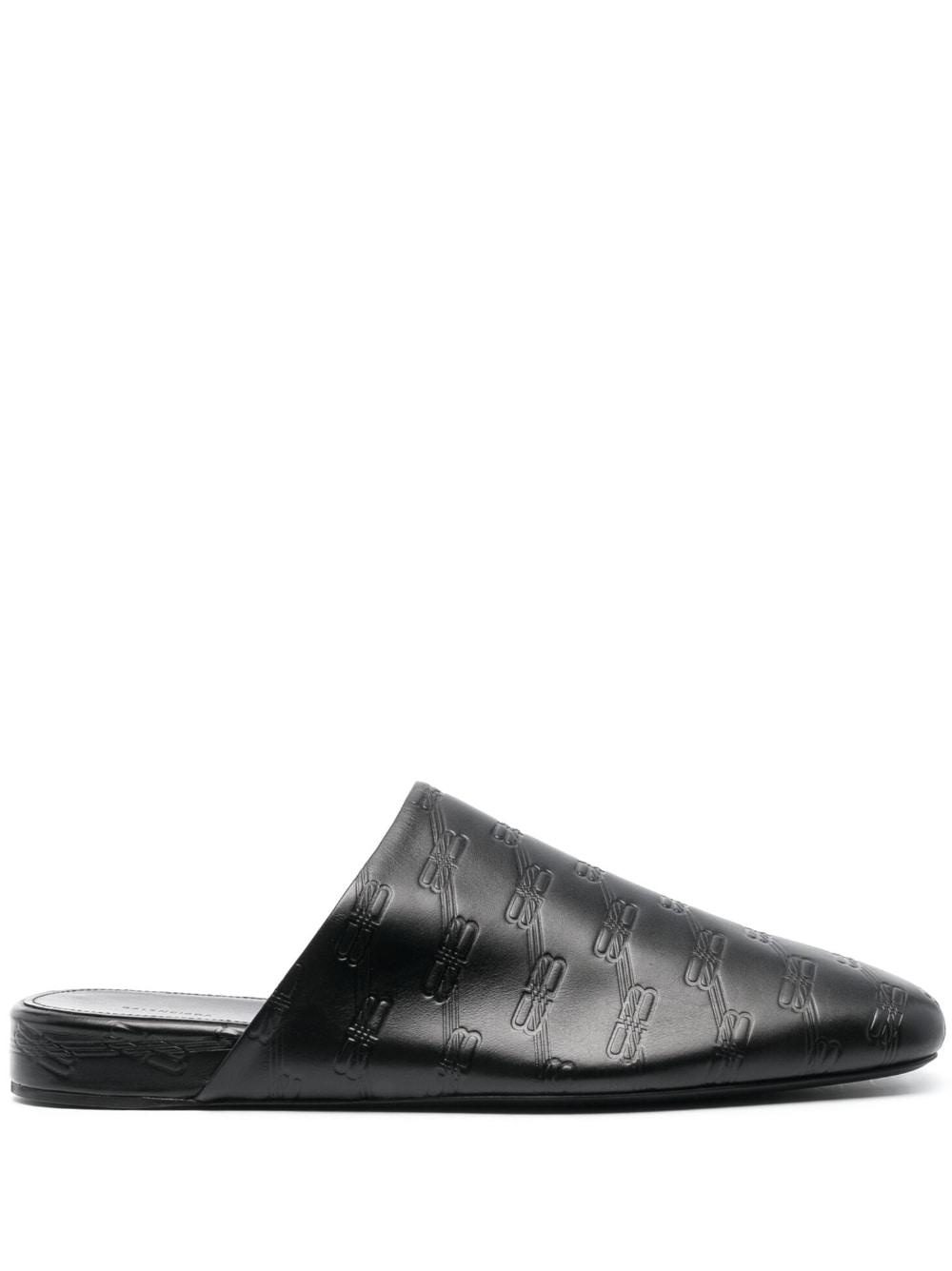 Balenciaga Cosy Bb Leather Slippers in Black for Men | Lyst