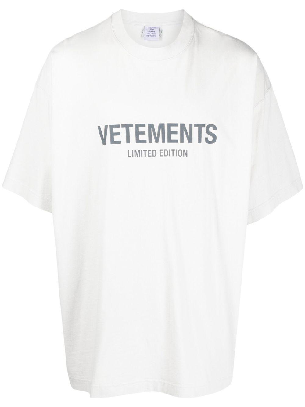 Vetements Logo Limited Edition Print Cotton T-shirt in White for