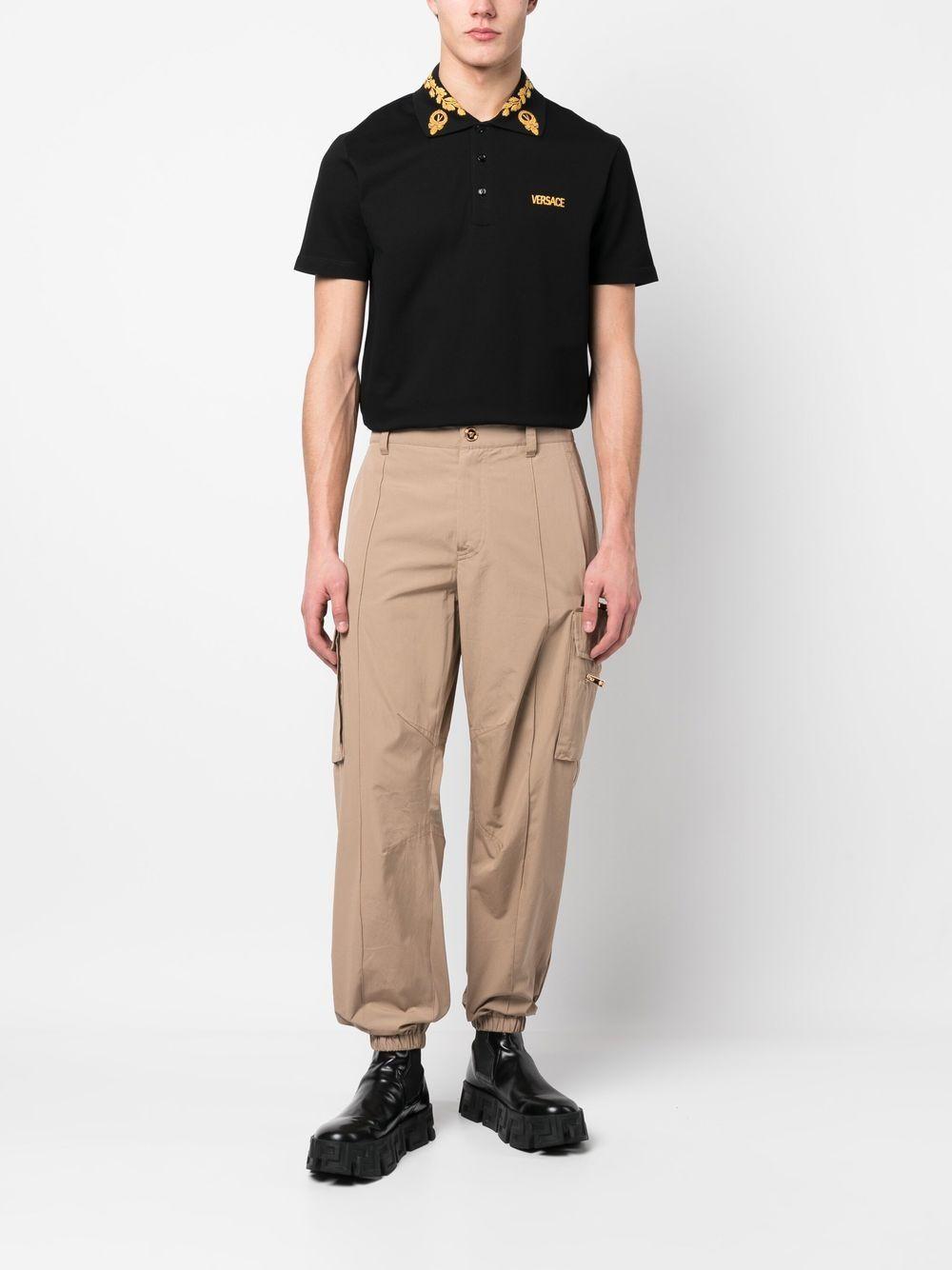 Versace Polo With Embroidery in Black for Men | Lyst Canada