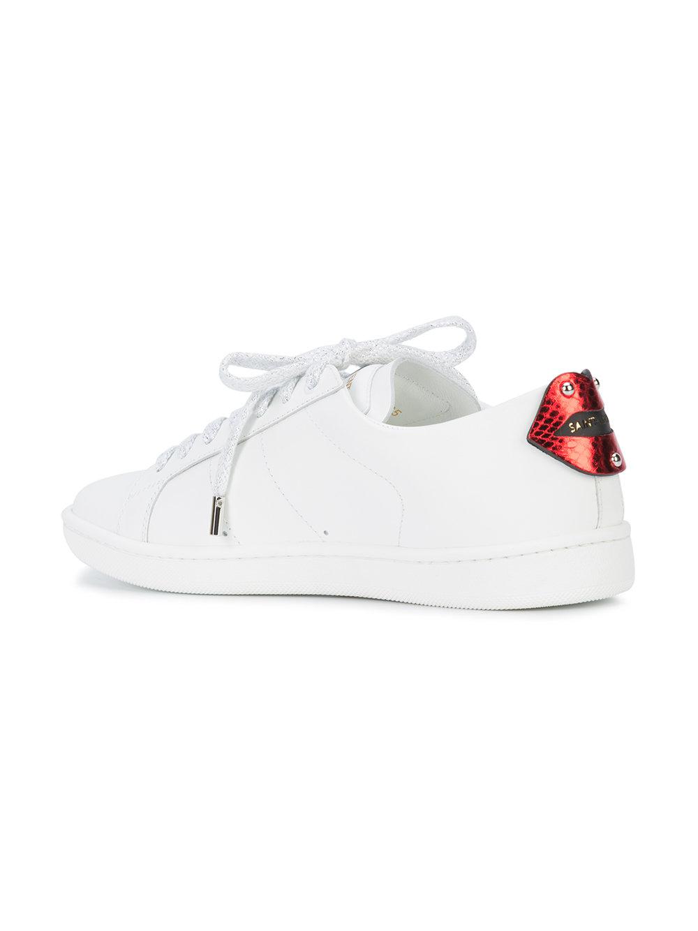 Download Saint Laurent Leather Court Classic Lips Sneakers in White ...