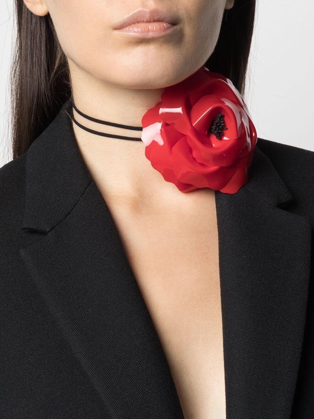 Laurent Floral Choker in Red |