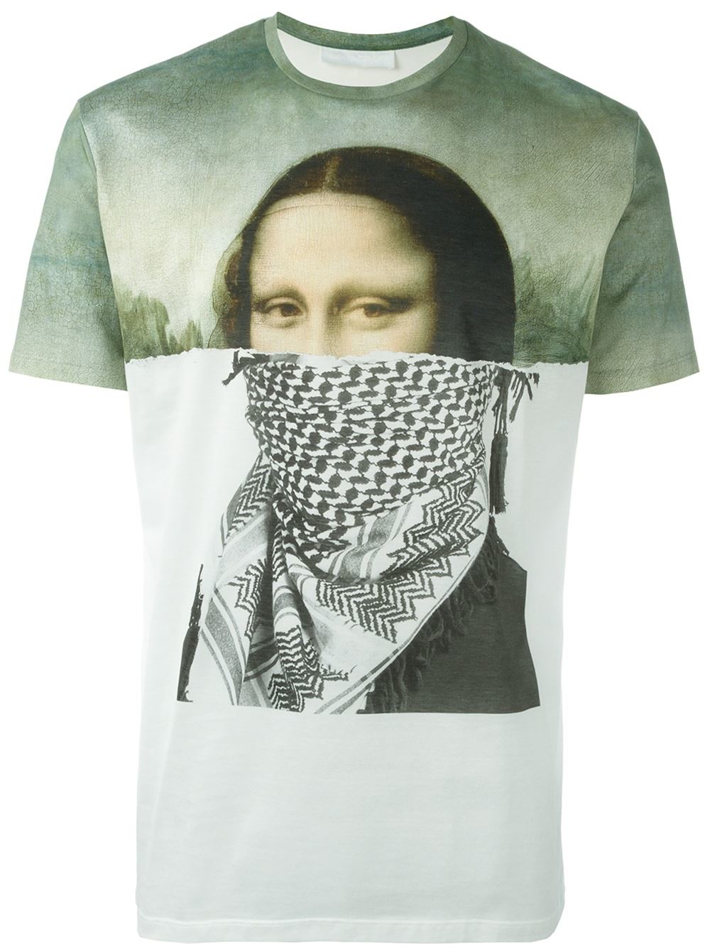 Neil Barrett Cotton Mona Lisa Print T-shirt in White for Men - Lyst