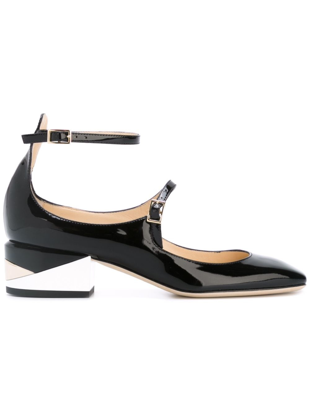 Jimmy Choo Leather Wilbur Square Toe Mary Jane Pump in Black Patent ...