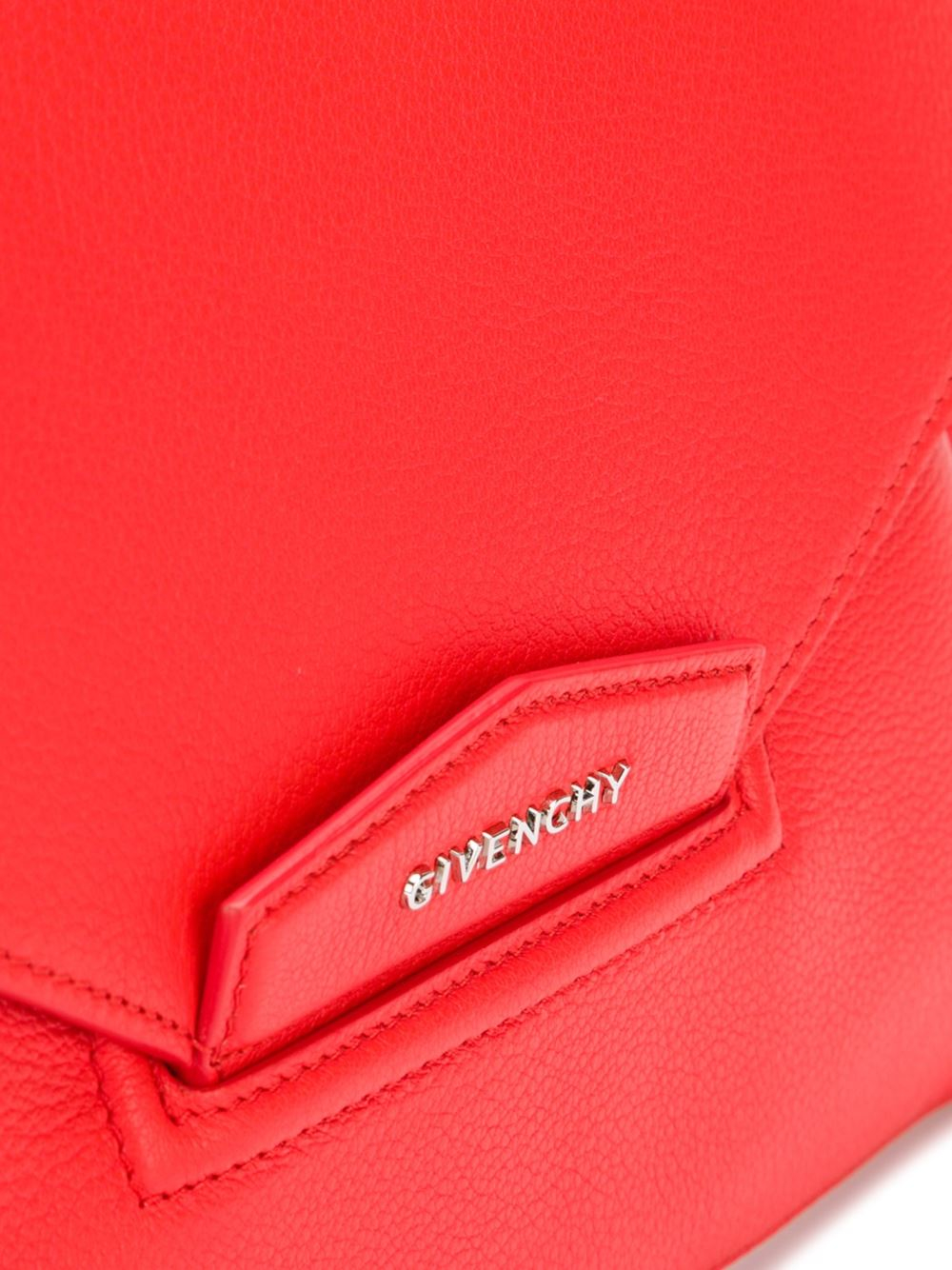 Givenchy Orange Medium Antigona Envelope Clutch Bag Leather Pony