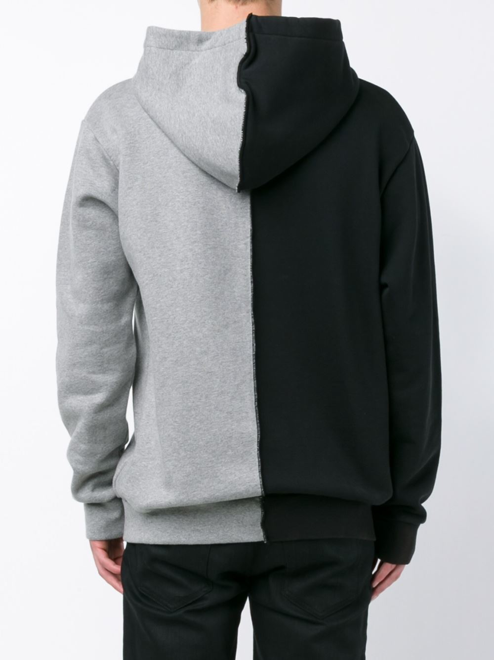 Palm Angels Cotton Split Effect Bicolor Hoodie for Men - Lyst