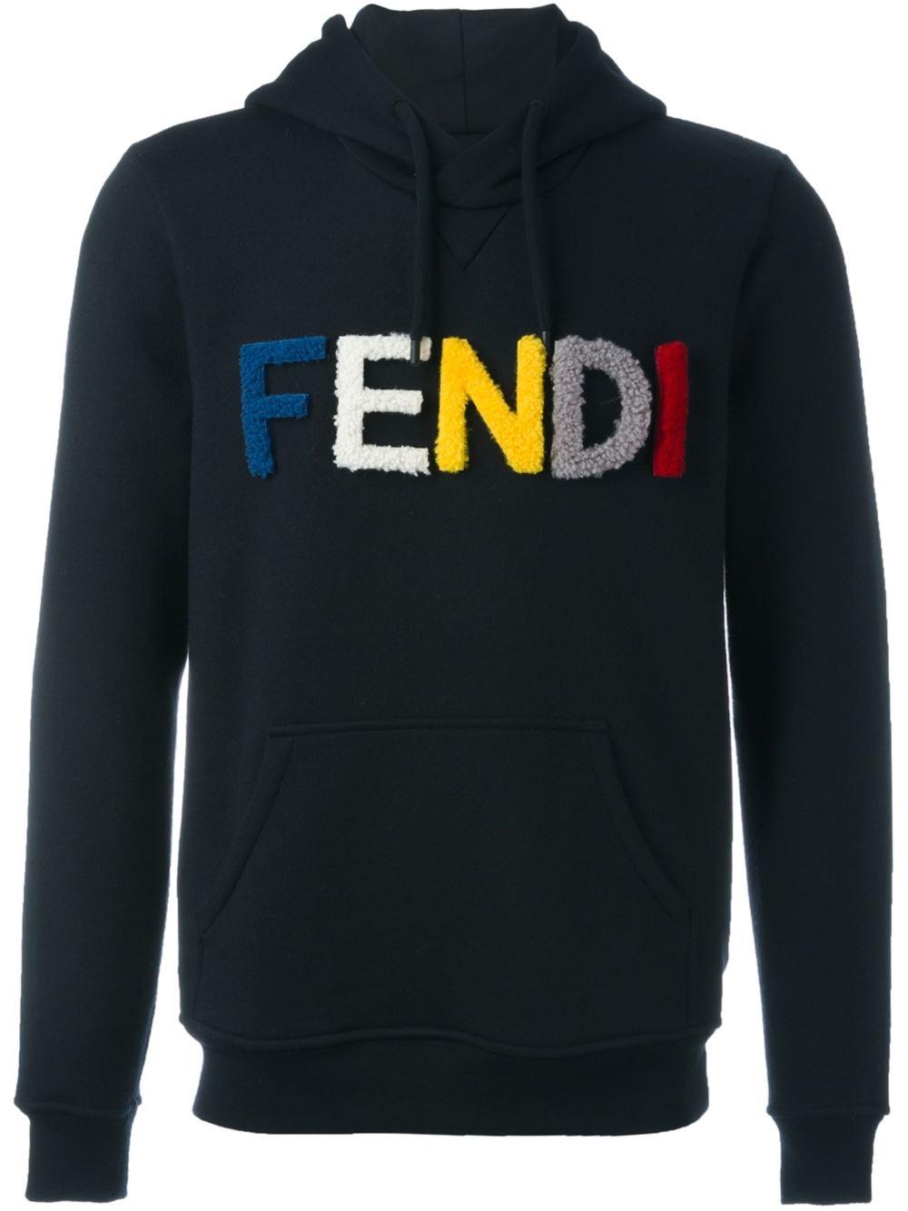 Fendi Cotton Black Hoodie With Logo for 