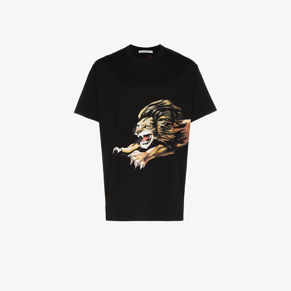 Givenchy Lion Print T shirt in Black for Men Lyst UK