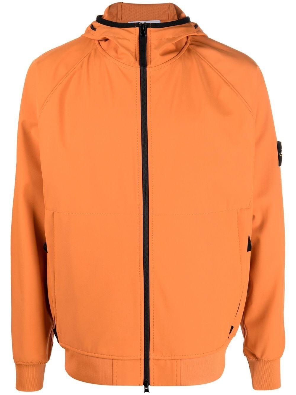 Stone Island Light Soft Shell-r Jacket With E.dye Technology in Orange for  Men | Lyst
