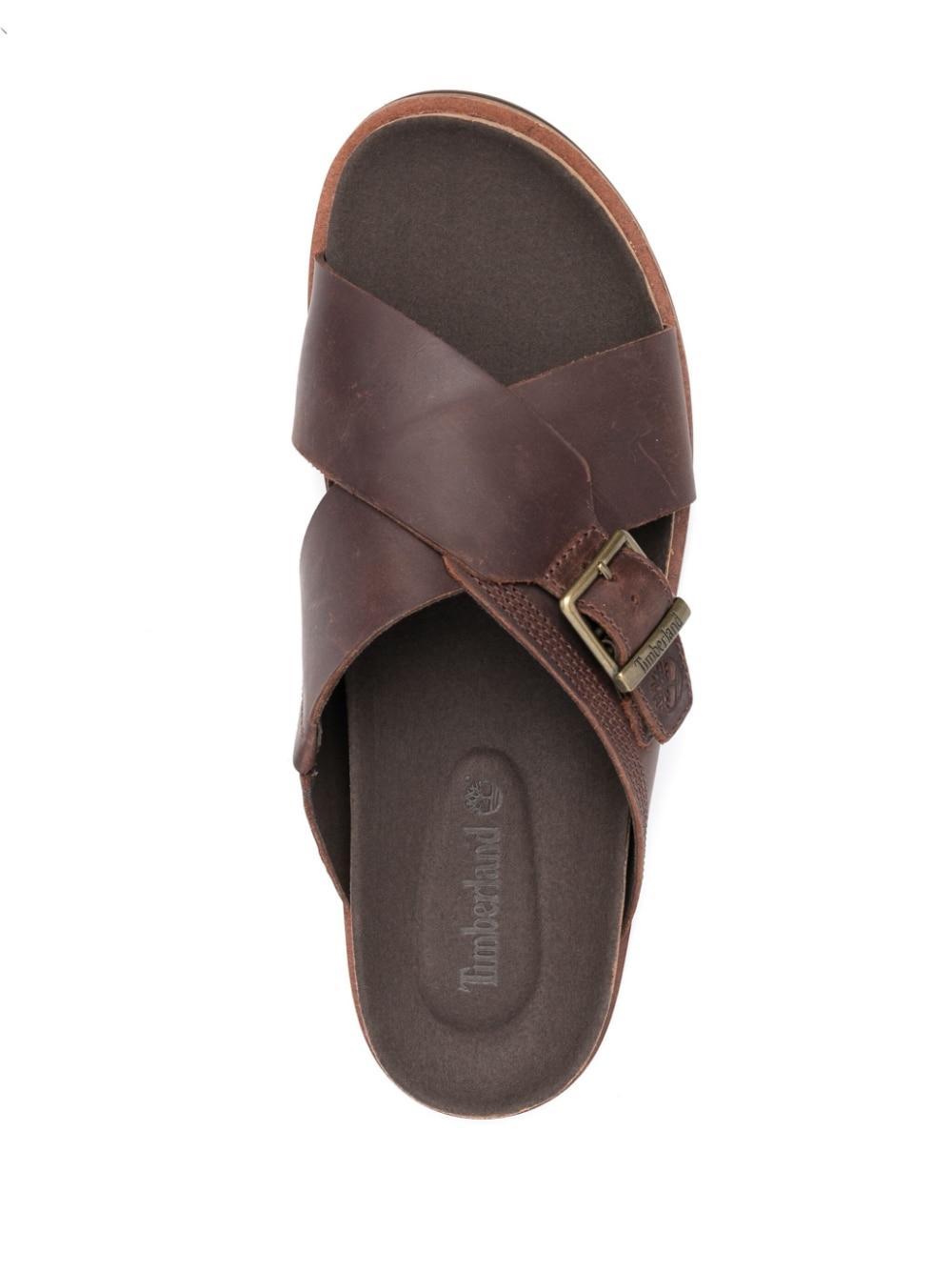 Timberland Buckle detailing Leather Sandals in Brown for Men Lyst
