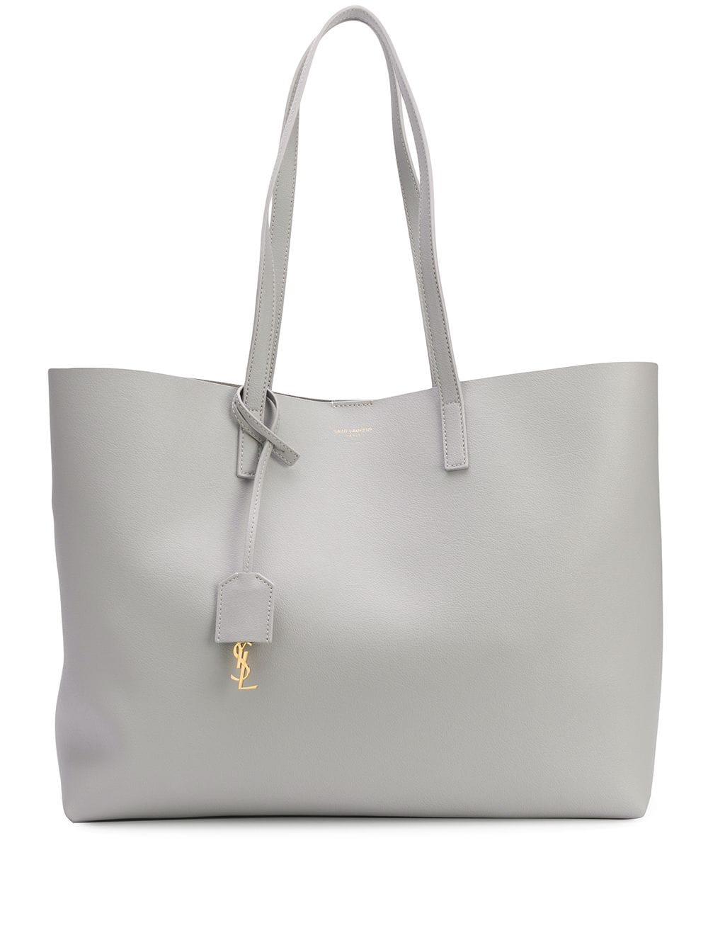 Saint Laurent Leather Shopping Bag in Gray | Lyst