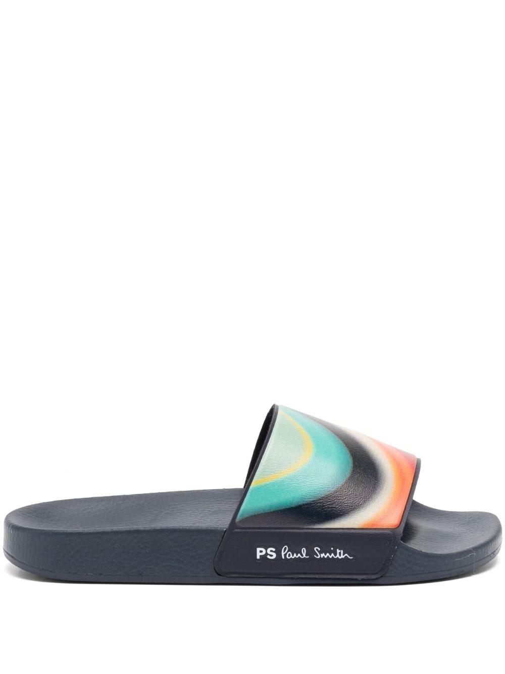 Paul Smith Logo Slip On Slides in Blue Lyst UK