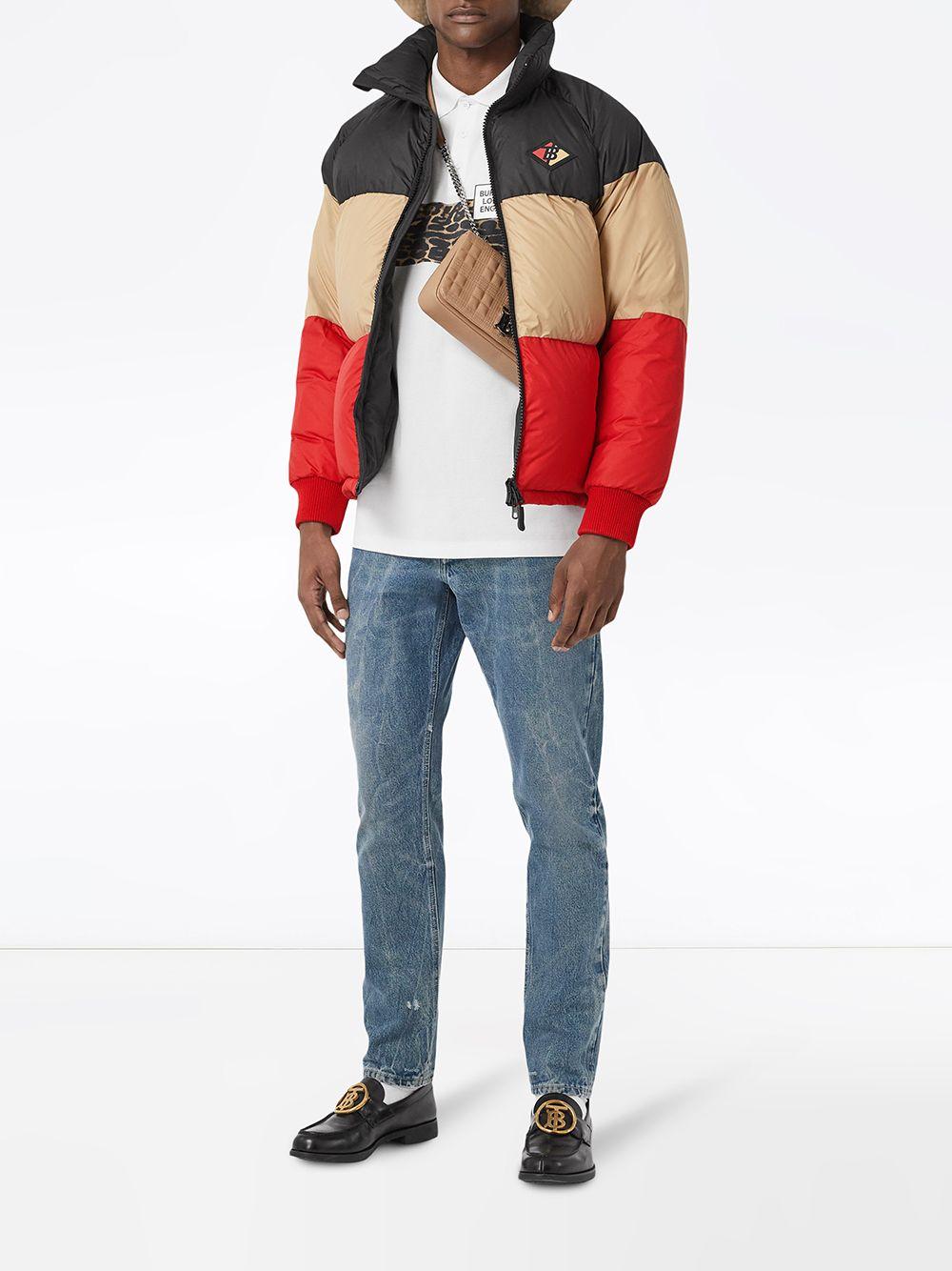 burberry logo graphic hooded puffer jacket