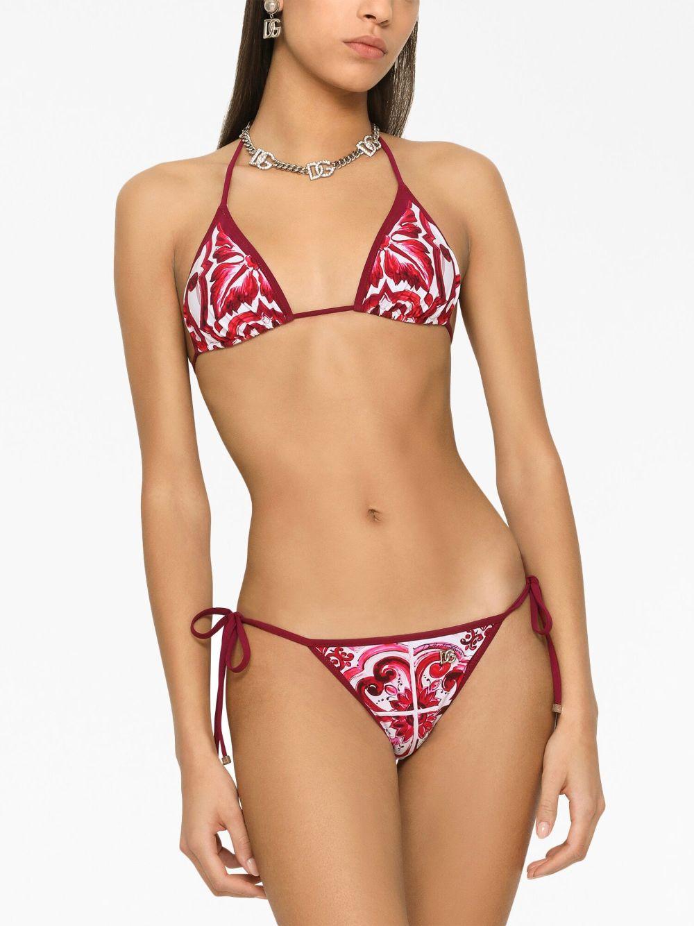 ビキニ DOLCE & GABBANA MAIOLICA PRINT BIKINI SET Dolce & Gabbana Two-piece swimsuit with floral motif