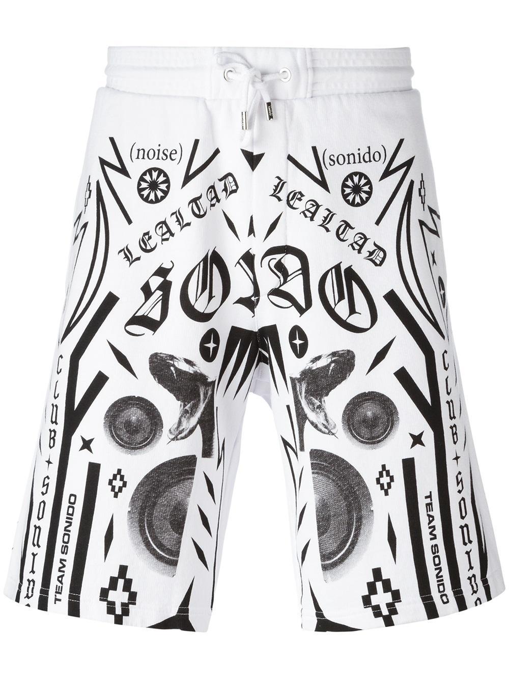 Marcelo burlon Rico Multi-motif Printed Cotton Shorts for Men - Save 15 ...