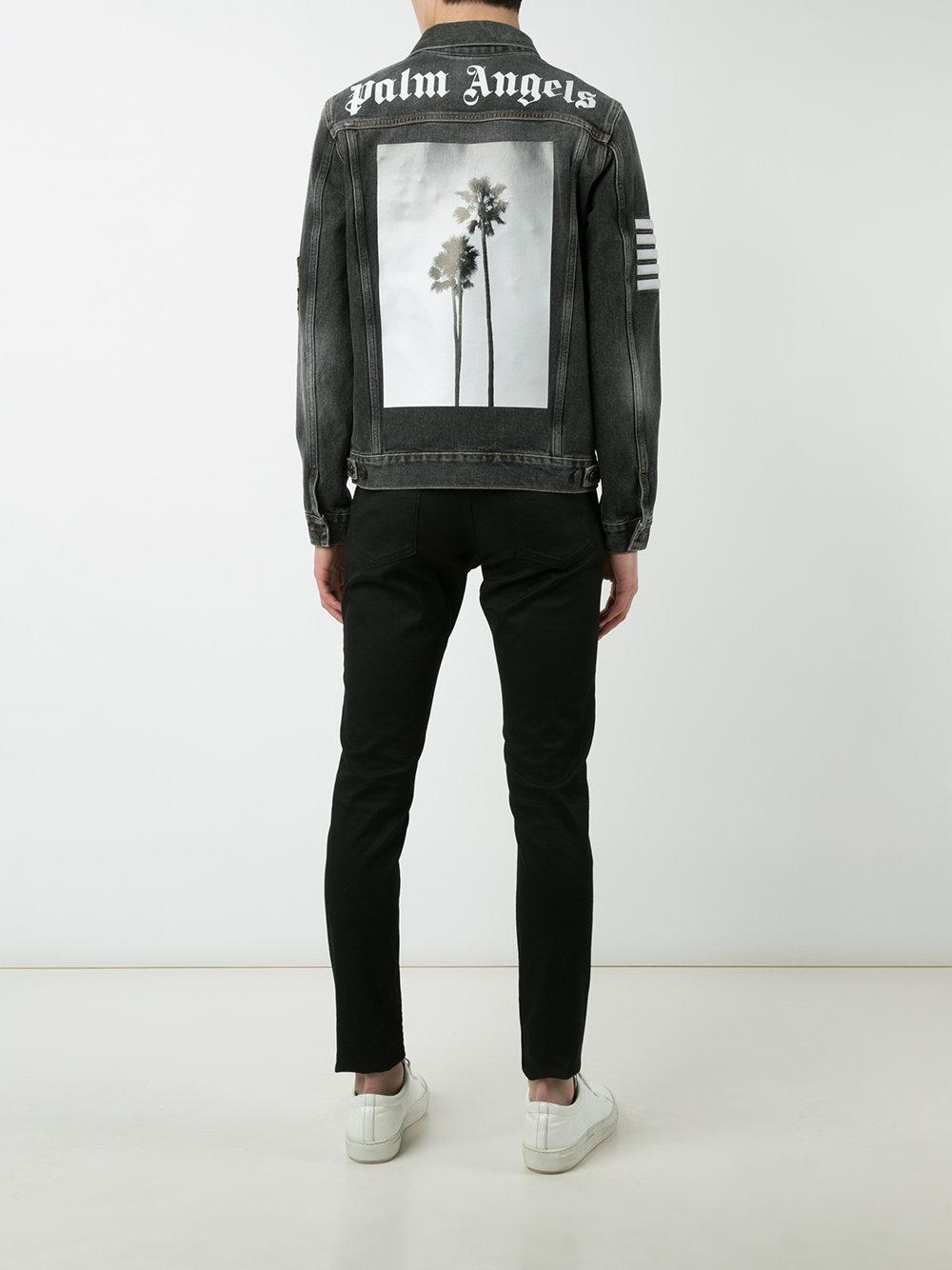 palm angels denim jacket grey