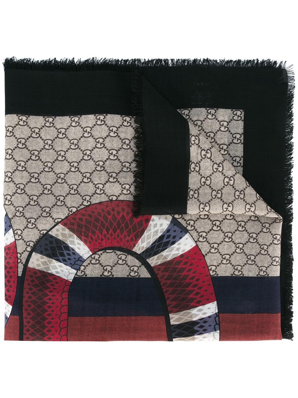 Gucci Snake-print Wool Scarf for Men