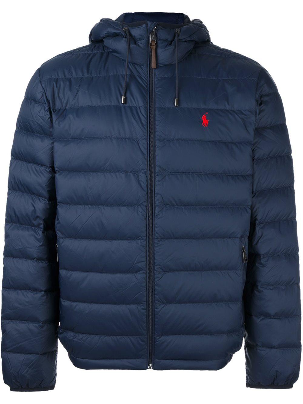 Polo Ralph Lauren Synthetic Nylon Hooded Jacket in Blue for Men - Lyst