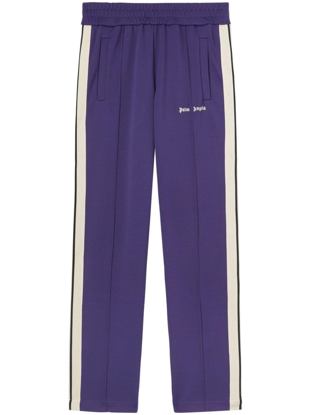 Palm Angels Logo Print Side Stripe Track Pants in Purple for Men Lyst UK