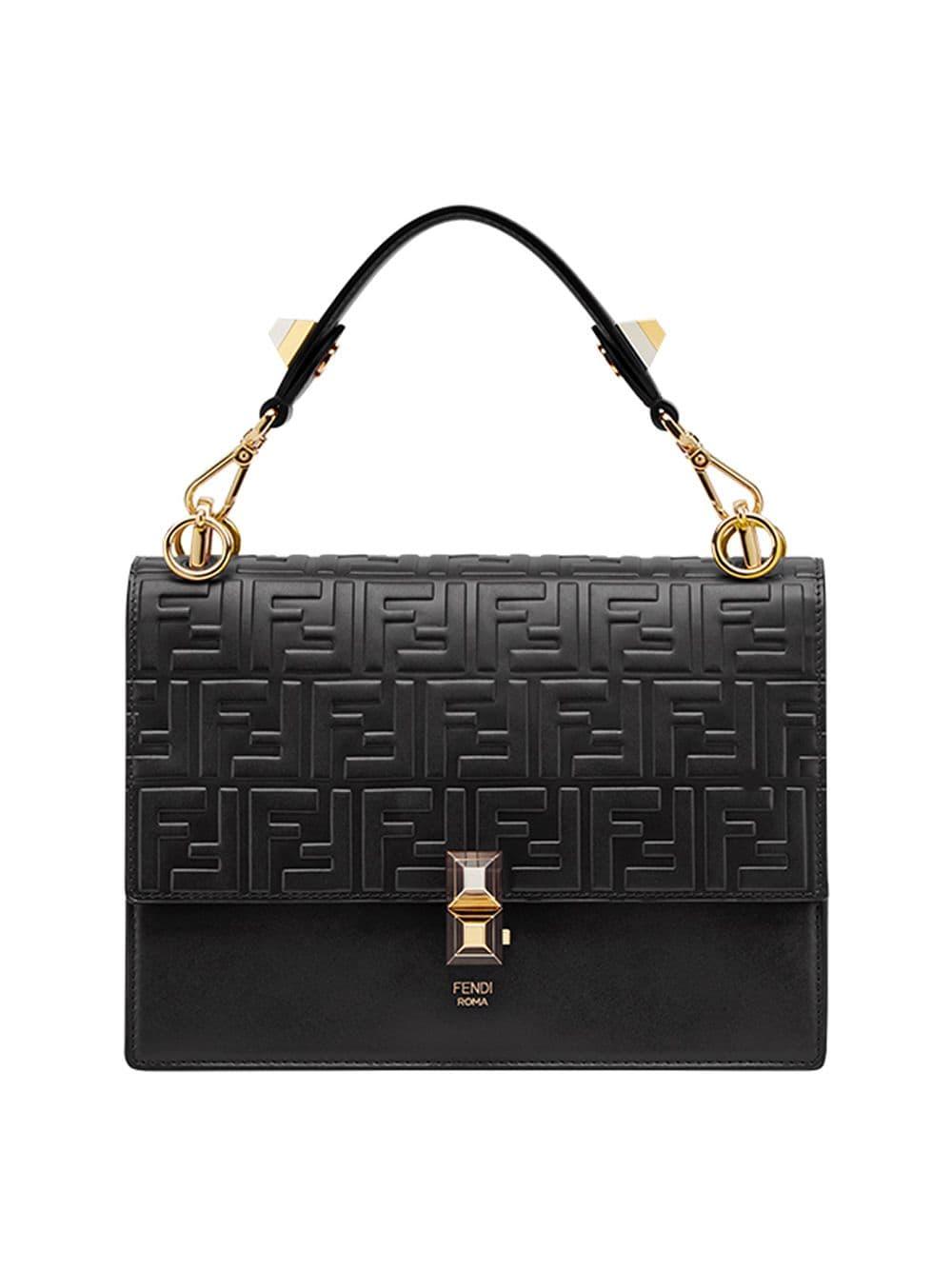 Fendi Black Kan I Leather Shoulder Bag | Lyst Fendi Black Kan I Leather Shoulder Bag | Lyst
