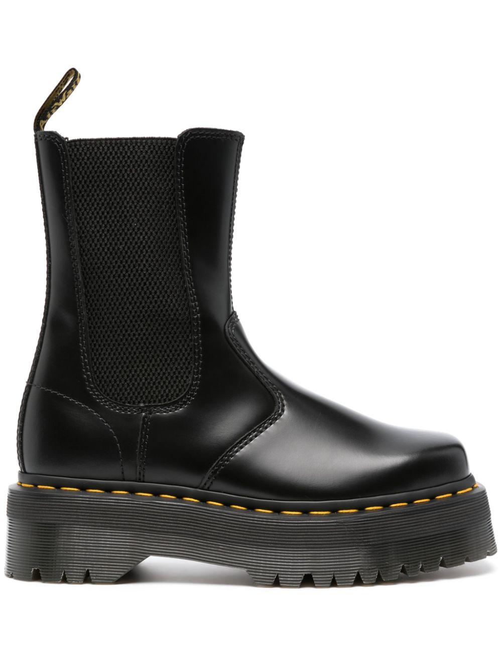 Dr. Martens 2976 Hi Quad Squared Leather Chelsea Boots in Black | Lyst
