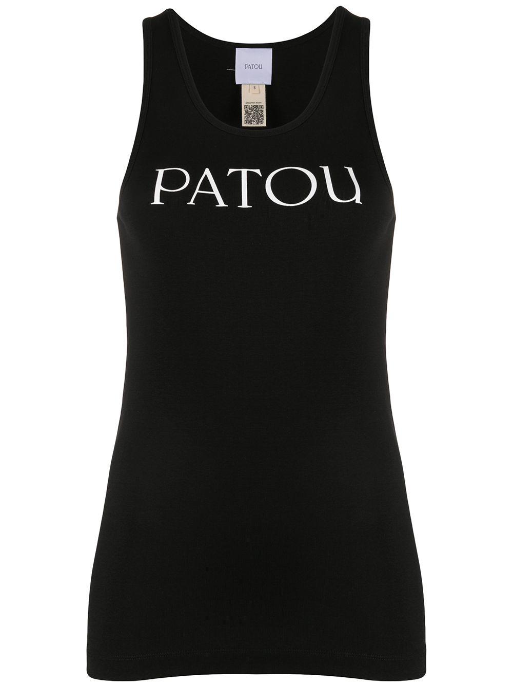 Patou Cotton Scoop Neck Logo Tank Top in Black - Save 23% - Lyst