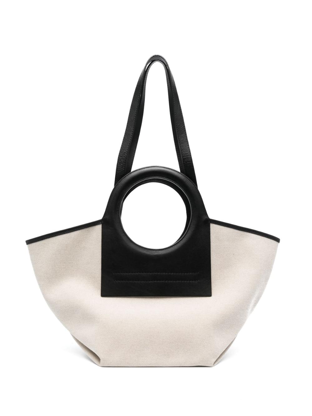 Hereu Cala Small Leather-trimmed Canvas Tote Bag in Black | Lyst