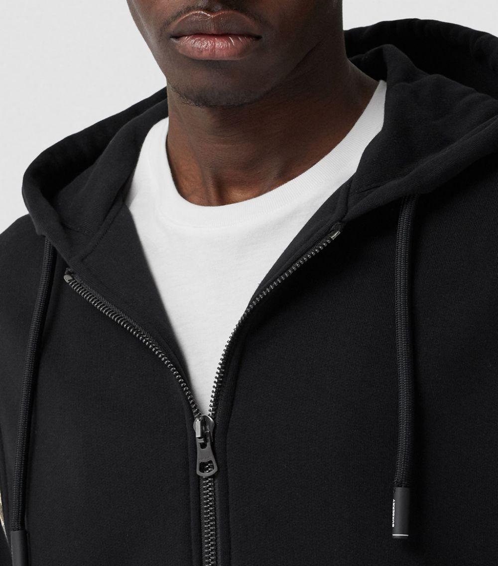 Burberry vintage check panel cotton hooded top outlet