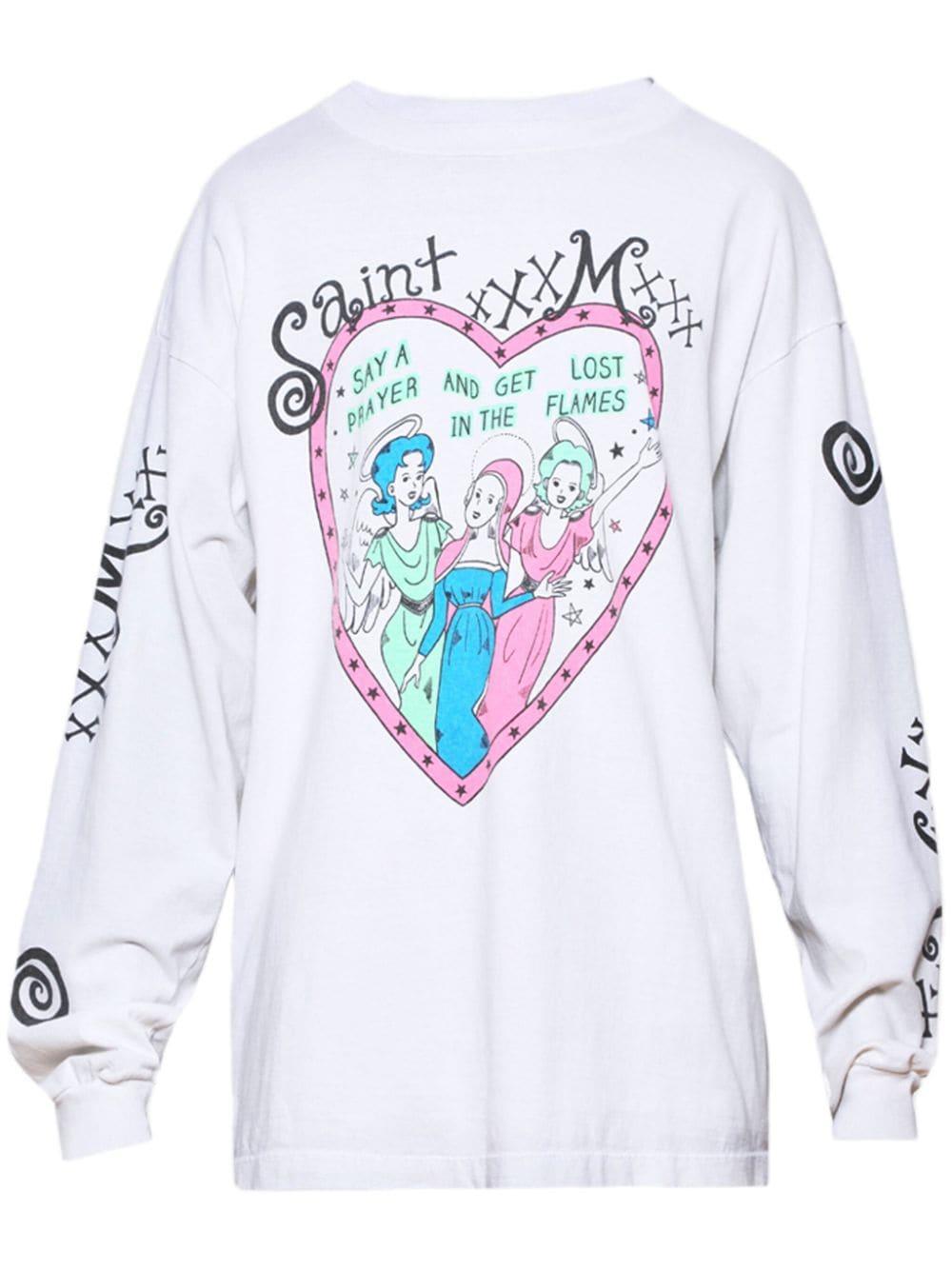 SAINT Mxxxxxx PINK HEART Long sleeve T-shirt _ FASCINATE