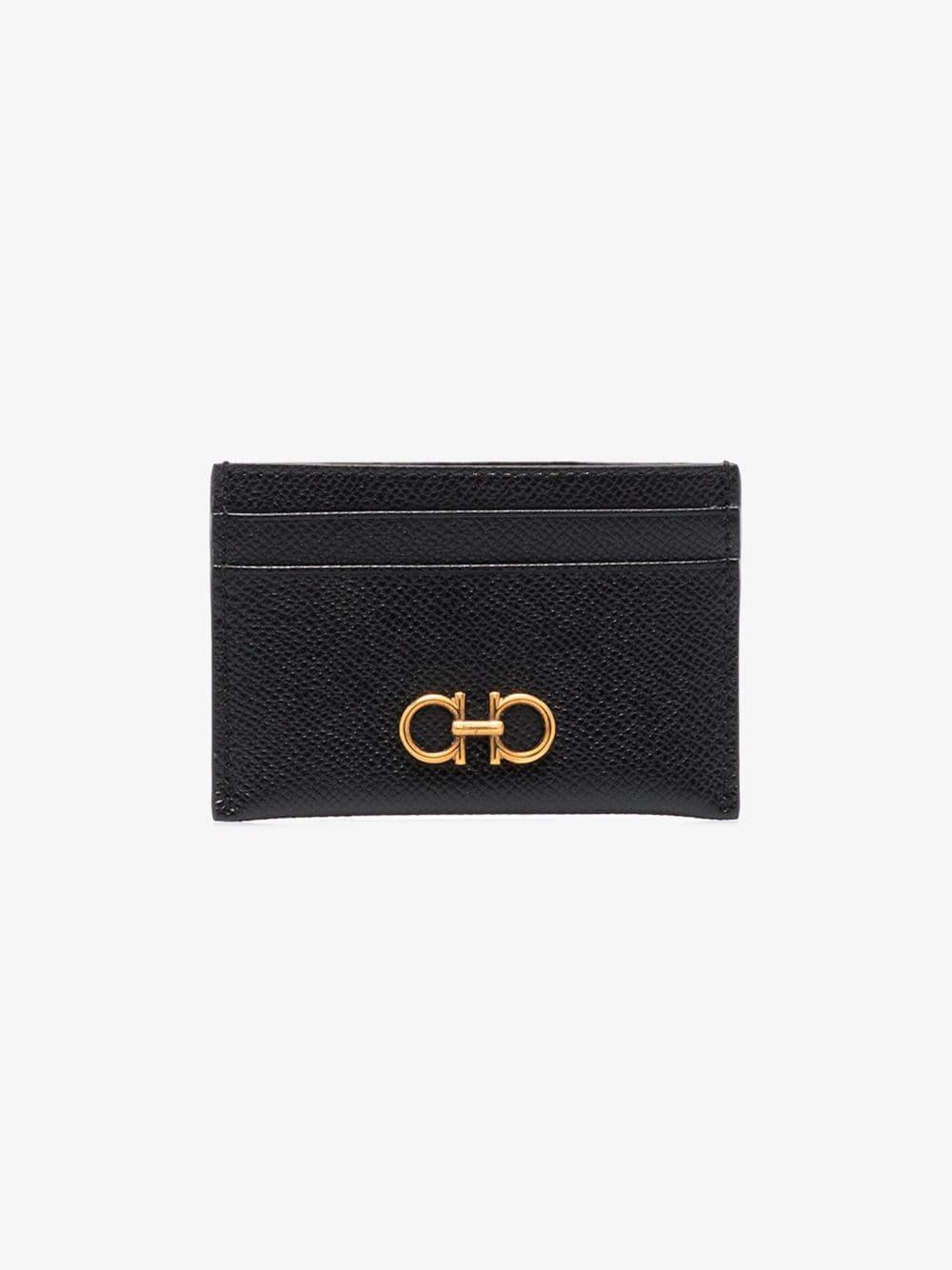 Ferragamo Gancini Leather Credit Card Holder in Black Lyst