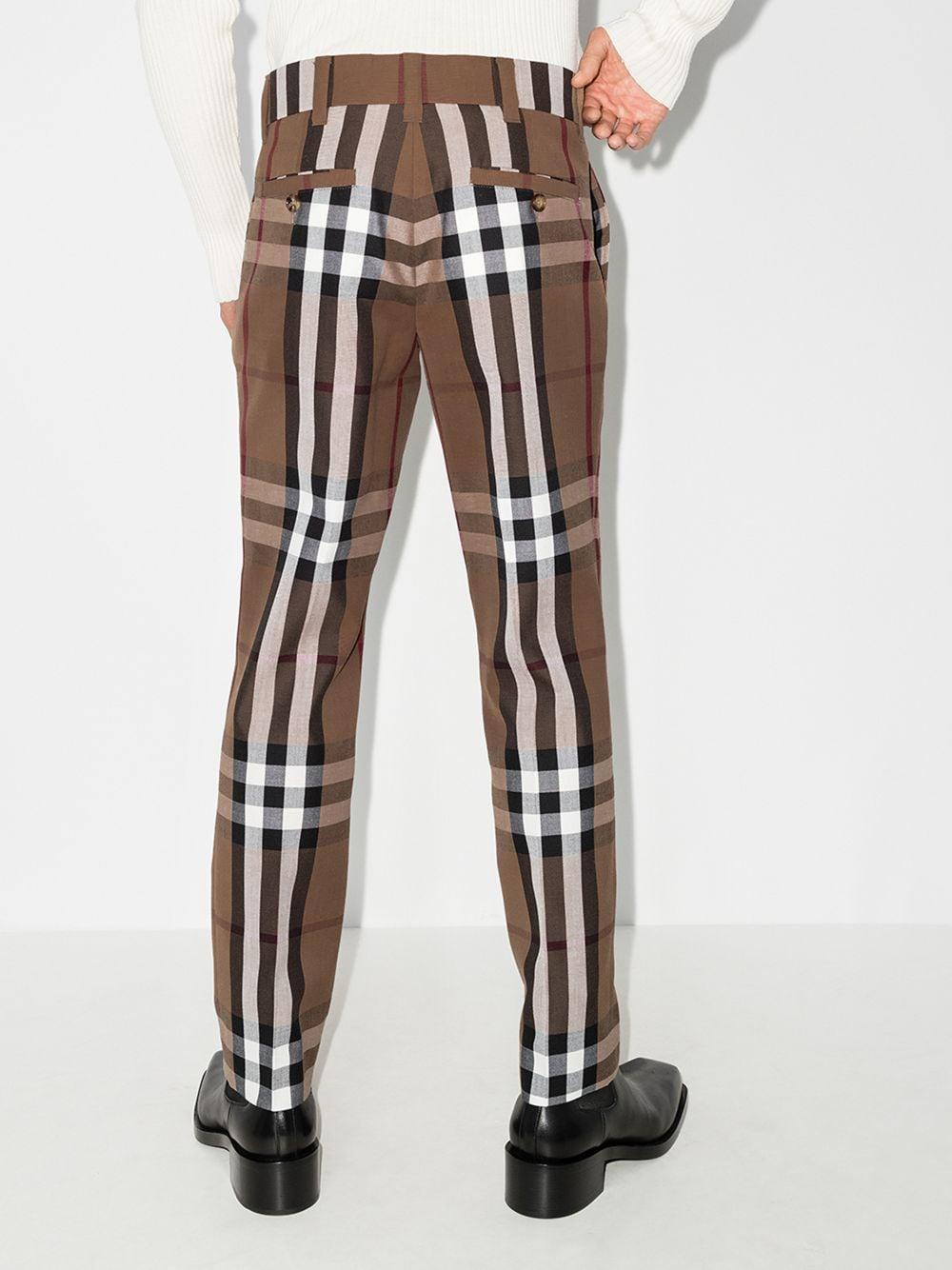 Burberry House Check Wool Trousers 50 Wool in Brown,Black 