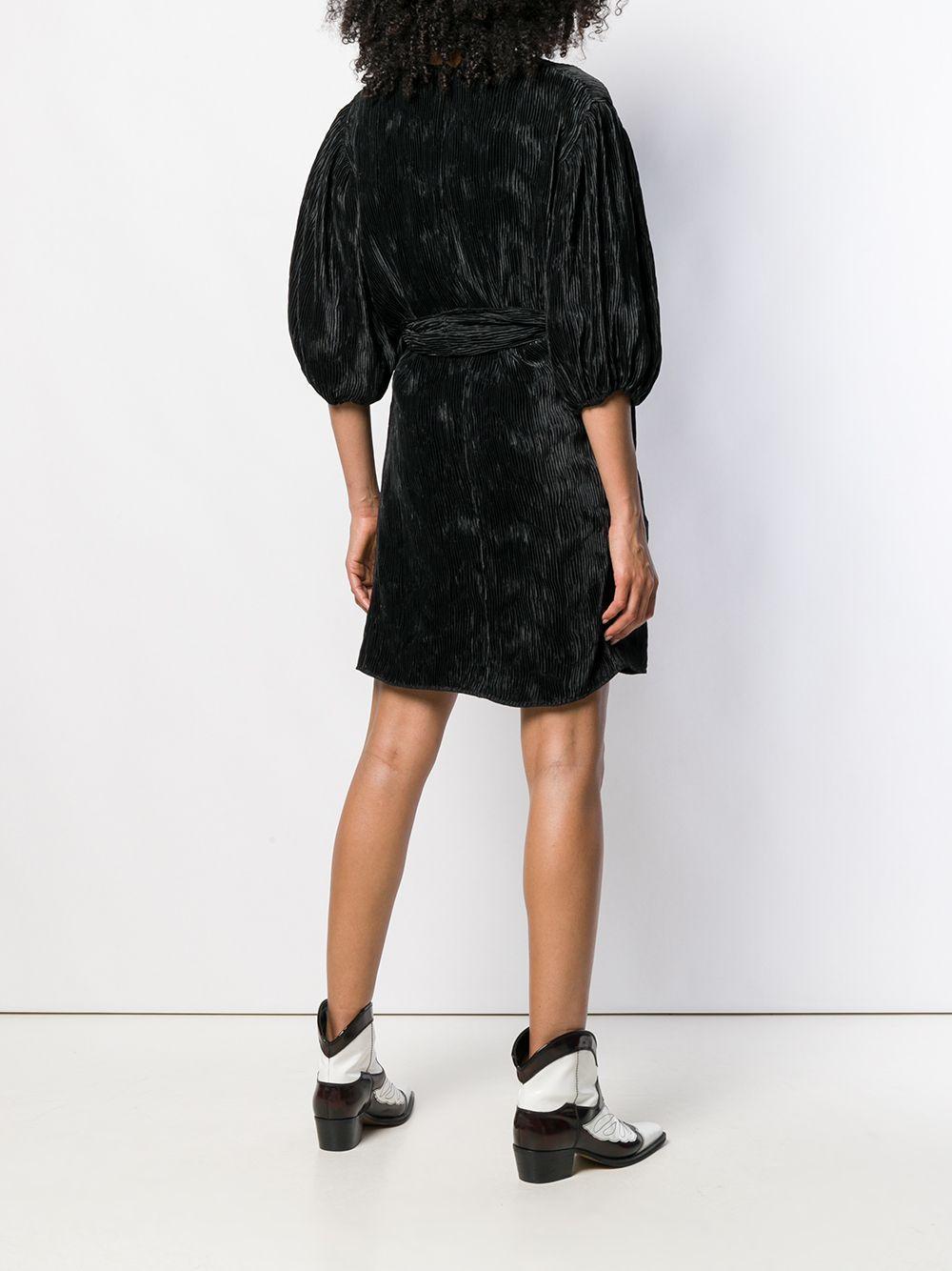 ganni pleated satin dress