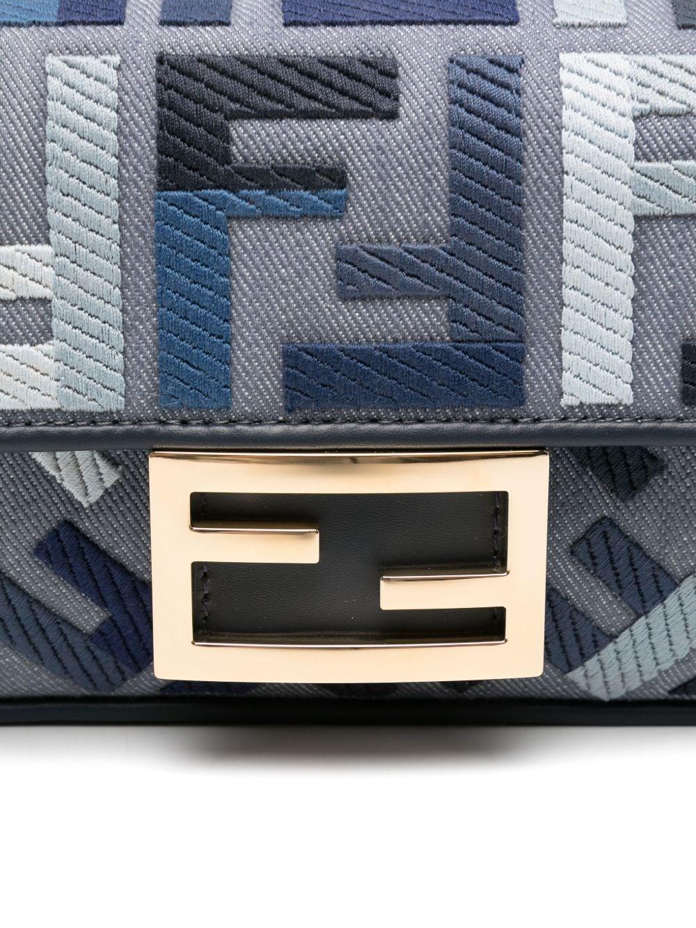 Fendi Mini Uette Ff Embroidery Canvas Bags in Blue | Lyst UK
