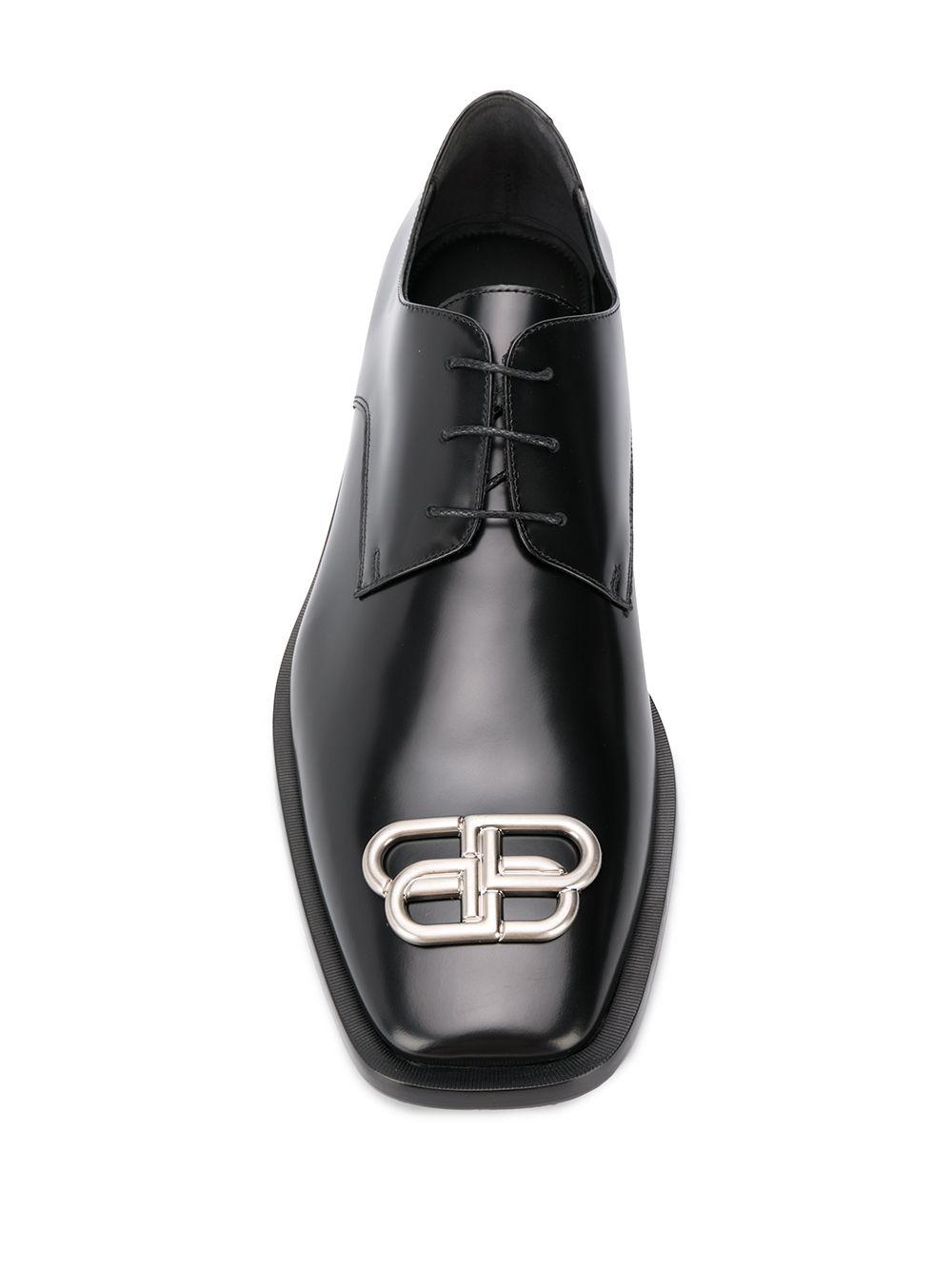 At søge tilflugt knap Afstå Balenciaga Rim Bb Leather Derby Shoes in Black for Men | Lyst