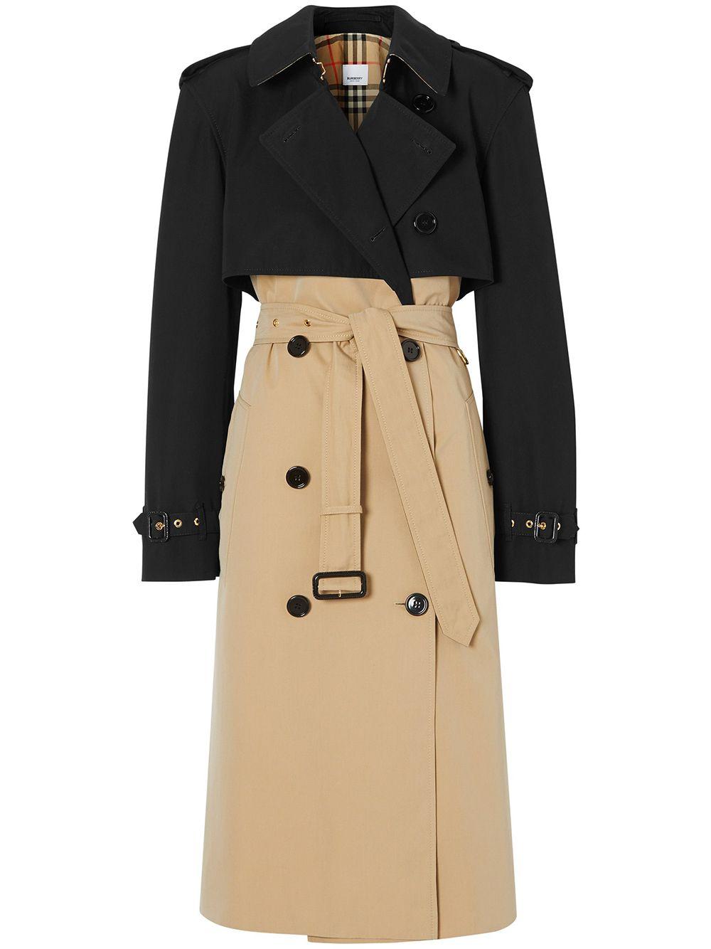 Burberry Two-tone Reconstructed Trench Coat in Black | Lyst UK