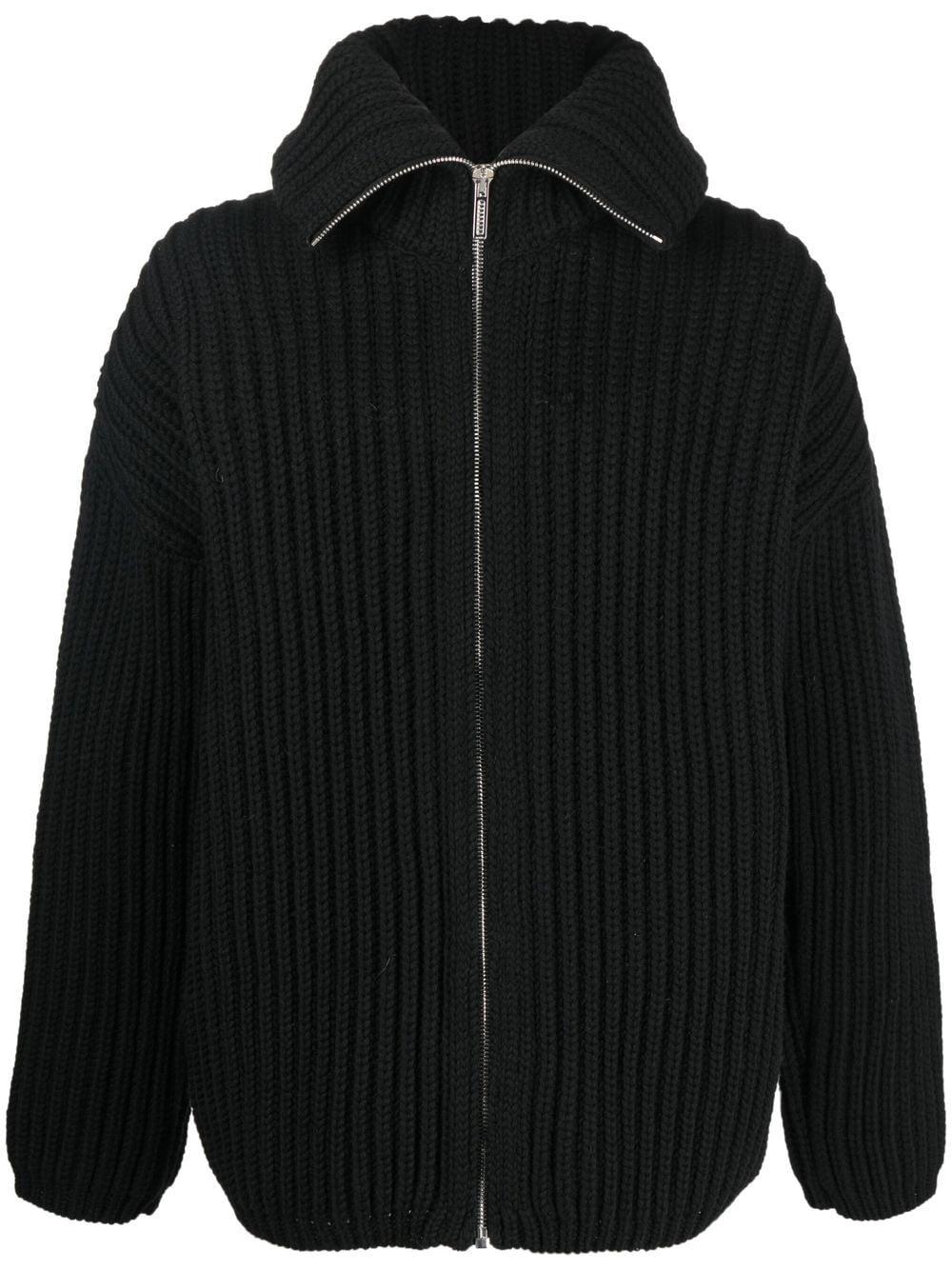 032c Wool Zipped Cardigan in Black for 