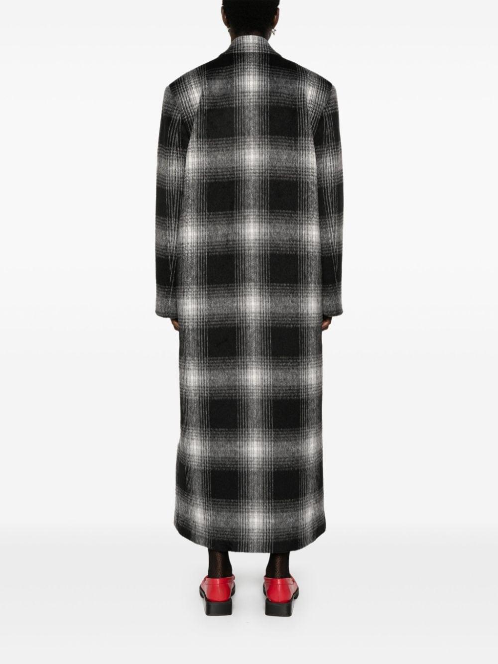 Black white plaid coat hot sale