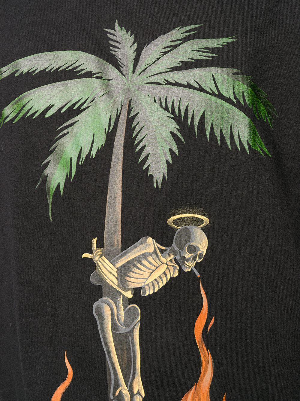 Palm Angels Burning Skeleton Tee in Black for Men | Lyst