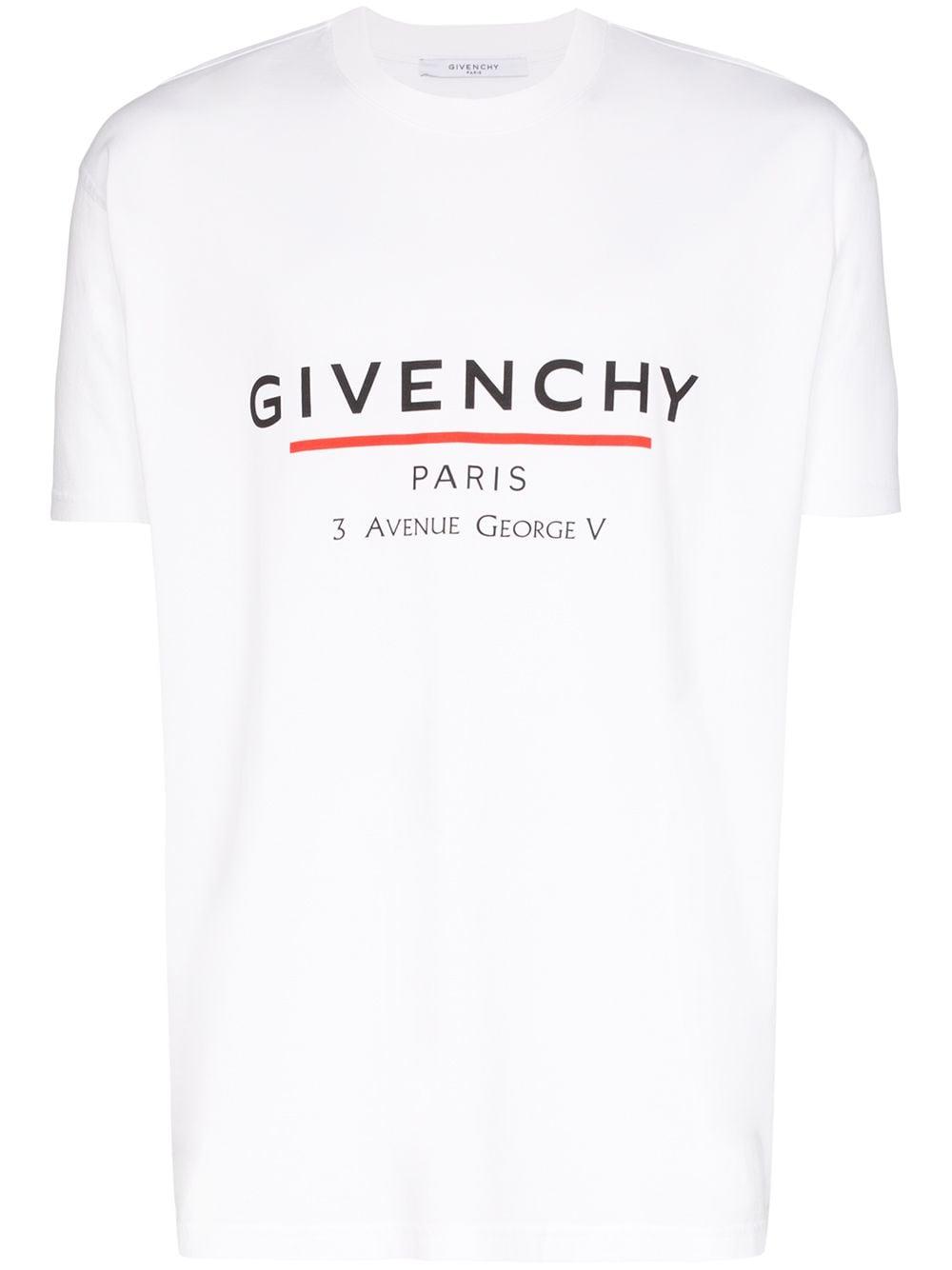 Givenchy Paris '3 Av George V' Logo T-shirt in White for Men | Lyst