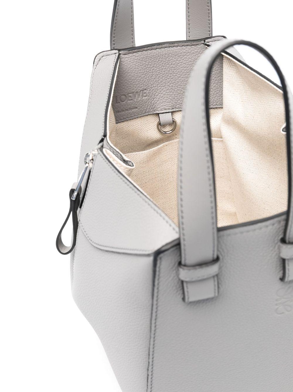 Hammock Compact Leather Tote Bag in Grey - Loewe