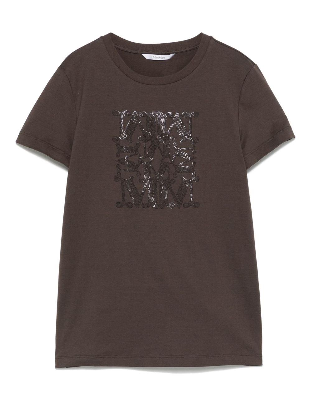 MAX MARA【ロゴ刺繍☆Brown cotton T-shirt】 Max Mara Cotton Logo T-Shirt | Harrods US