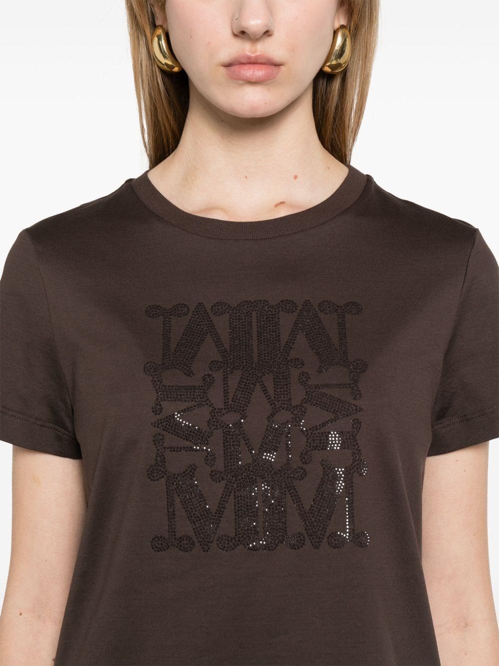 MAX MARA【ロゴ刺繍☆Brown cotton T-shirt】 Max Mara Cotton Logo T-Shirt | Harrods UK